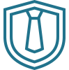 Shield icon with a tie inside, representing Chapter 7 Bankruptcy.